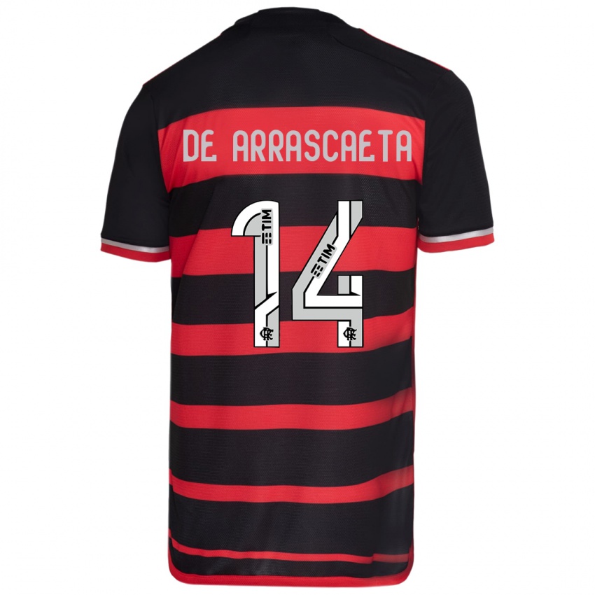 Kinderen Giorgian De Arrascaeta #14 Rood Zwart Thuisshirt Thuistenue 2024/25 T-Shirt