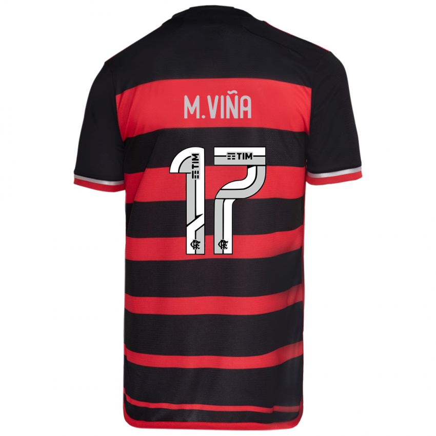 Kinderen Matias Vina #17 Rood Zwart Thuisshirt Thuistenue 2024/25 T-Shirt