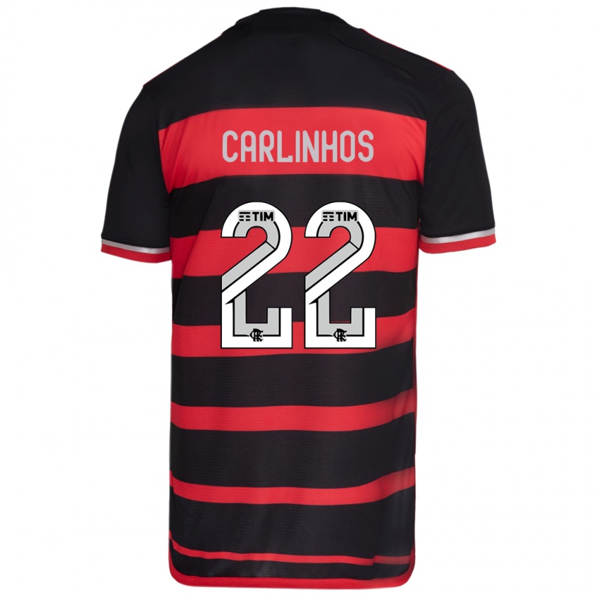 Kinderen Carlinhos #22 Rood Zwart Thuisshirt Thuistenue 2024/25 T-Shirt