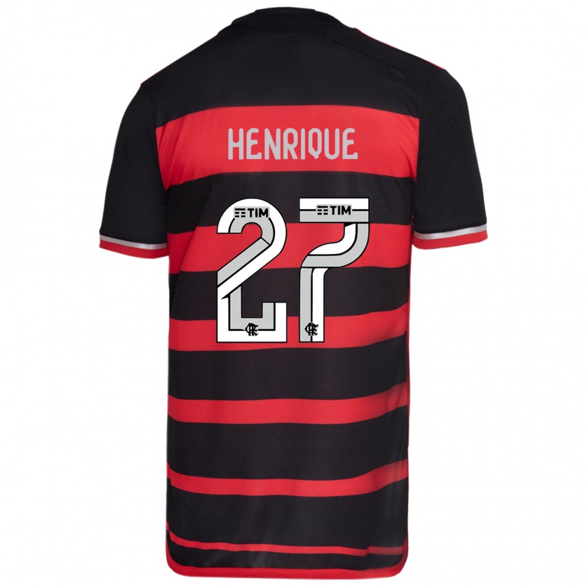 Kinderen Bruno Henrique #27 Rood Zwart Thuisshirt Thuistenue 2024/25 T-Shirt