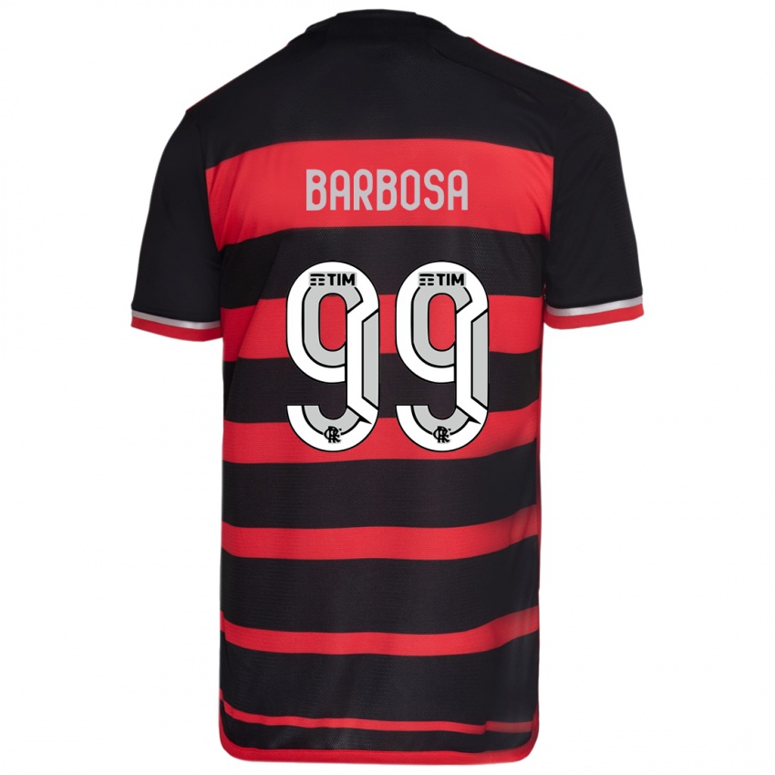 Kinderen Gabriel Barbosa #99 Rood Zwart Thuisshirt Thuistenue 2024/25 T-Shirt