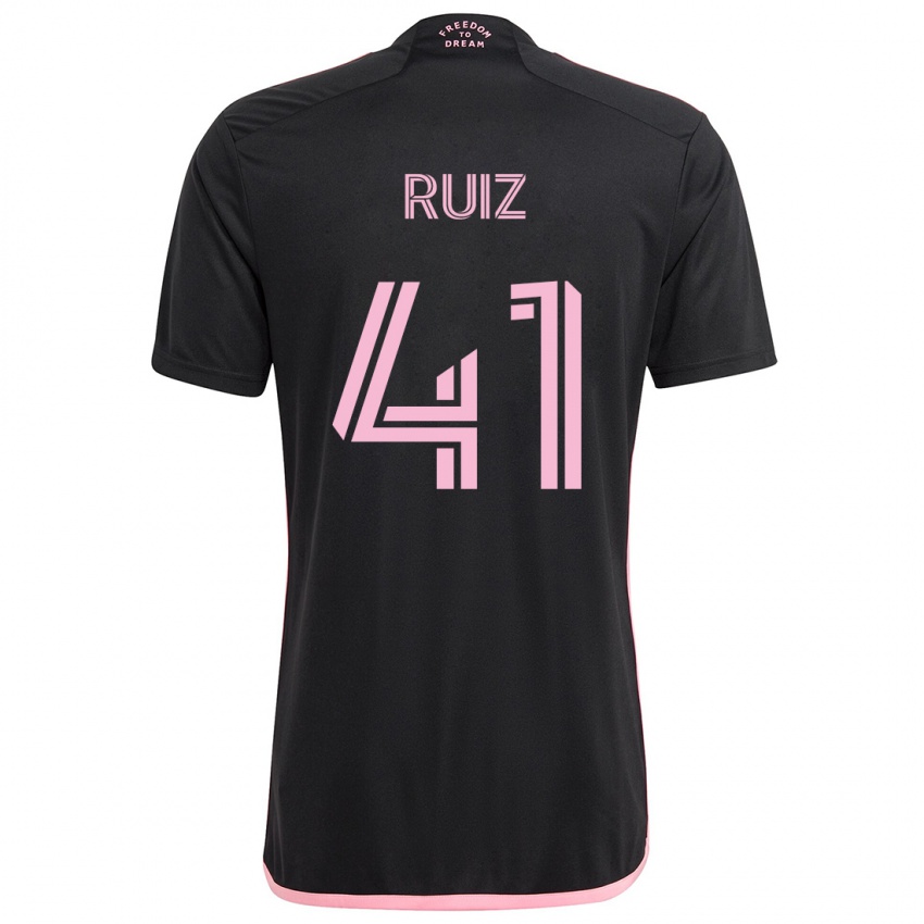 Kinderen David Ruíz #41 Zwart Uitshirt Uittenue 2024/25 T-Shirt