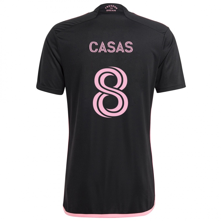 Kinderen Pep Casas #8 Zwart Uitshirt Uittenue 2024/25 T-Shirt