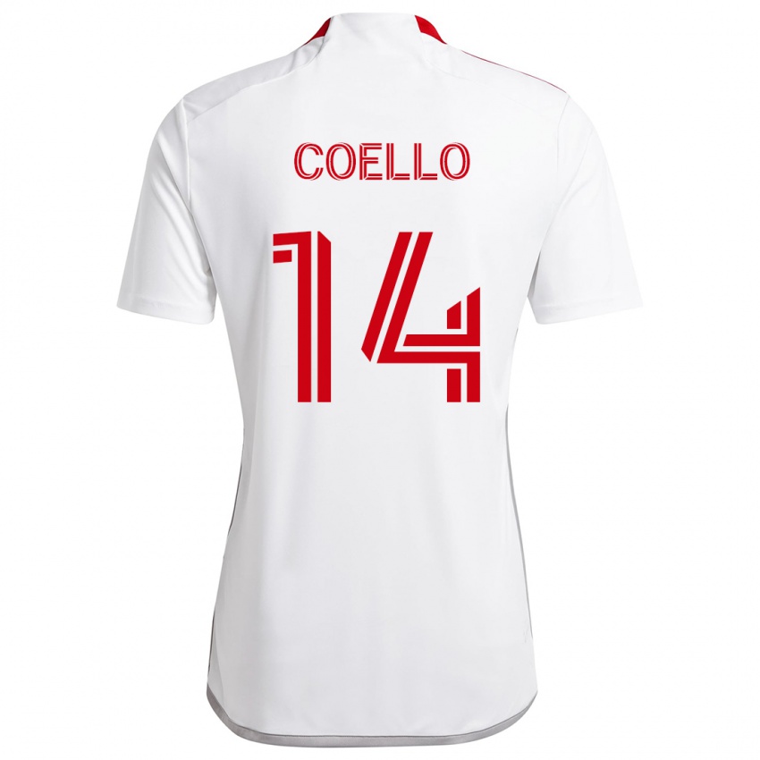 Kinderen Alonso Coello #14 Wit Rood Uitshirt Uittenue 2024/25 T-Shirt