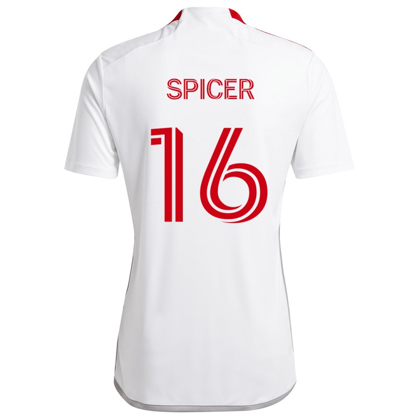 Kinderen Tyrese Spicer #16 Wit Rood Uitshirt Uittenue 2024/25 T-Shirt