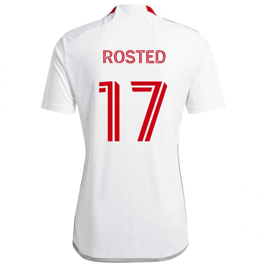 Kinderen Sigurd Rosted #17 Wit Rood Uitshirt Uittenue 2024/25 T-Shirt