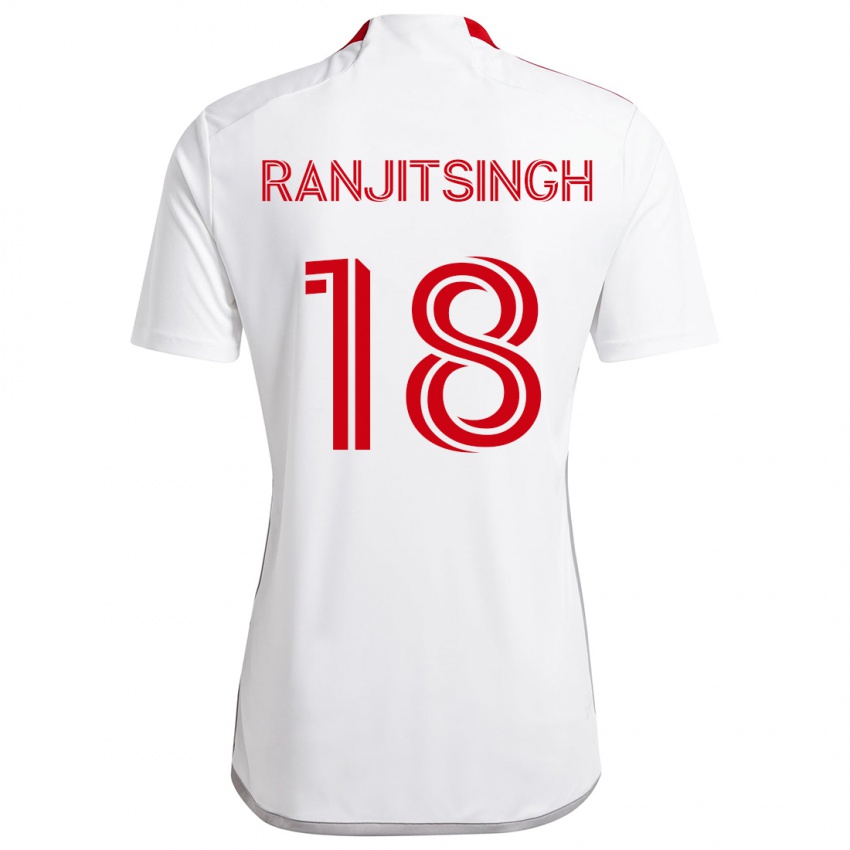 Kinderen Greg Ranjitsingh #18 Wit Rood Uitshirt Uittenue 2024/25 T-Shirt