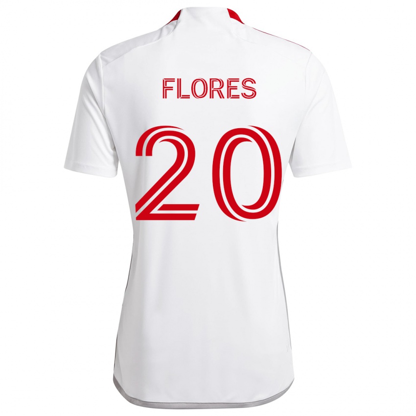 Kinderen Deybi Flores #20 Wit Rood Uitshirt Uittenue 2024/25 T-Shirt