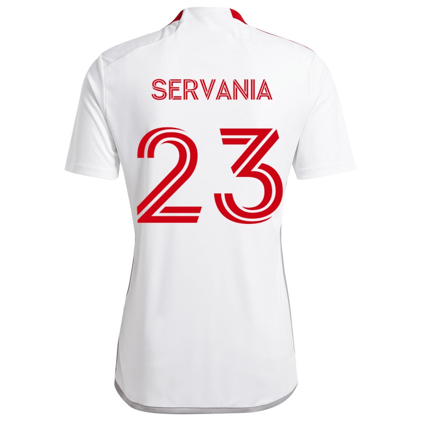 Kinderen Brandon Servania #23 Wit Rood Uitshirt Uittenue 2024/25 T-Shirt