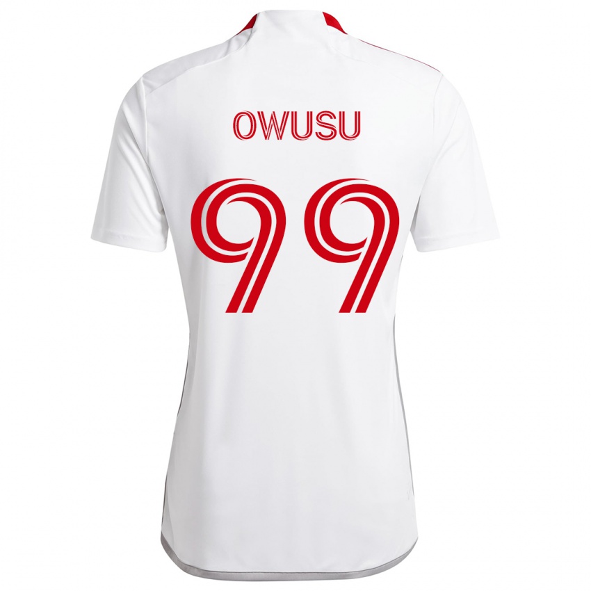 Kinderen Prince Osei Owusu #99 Wit Rood Uitshirt Uittenue 2024/25 T-Shirt