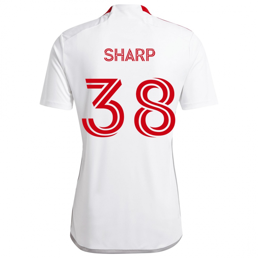 Kinderen Charlie Sharp #38 Wit Rood Uitshirt Uittenue 2024/25 T-Shirt