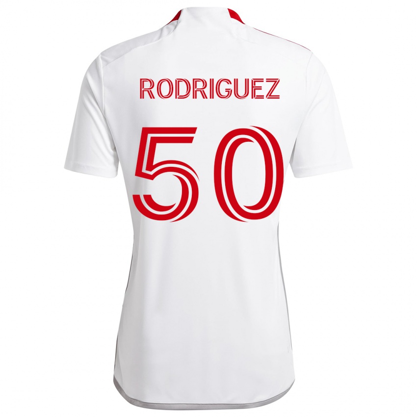 Kinderen Abraham Rodriguez #50 Wit Rood Uitshirt Uittenue 2024/25 T-Shirt