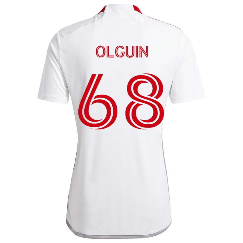 Kinderen Lucas Olguin #68 Wit Rood Uitshirt Uittenue 2024/25 T-Shirt