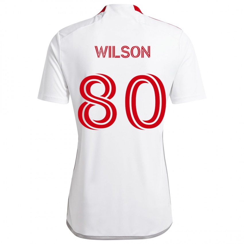 Kinderen Shafique Wilson #80 Wit Rood Uitshirt Uittenue 2024/25 T-Shirt