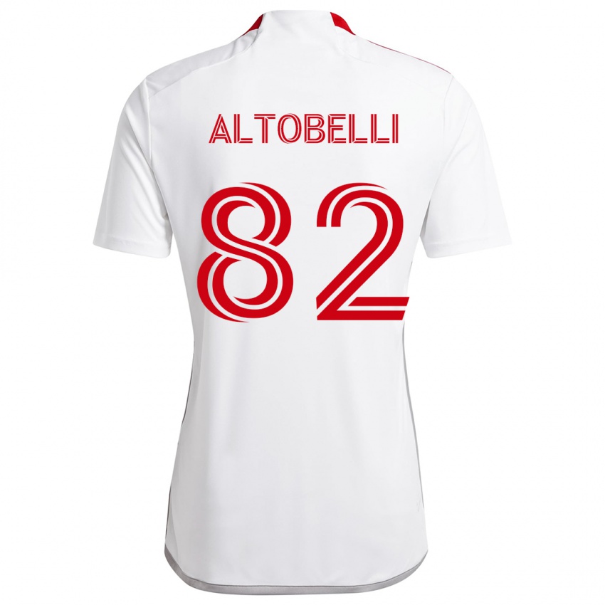 Kinderen Julian Altobelli #82 Wit Rood Uitshirt Uittenue 2024/25 T-Shirt