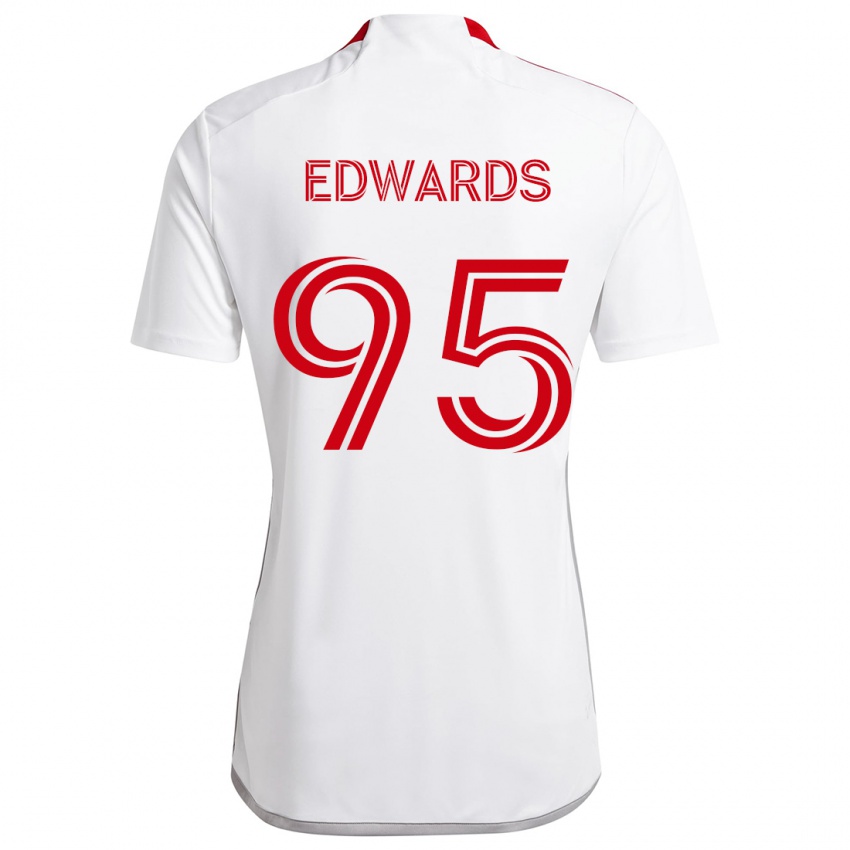 Kinderen Nathaniel Edwards #95 Wit Rood Uitshirt Uittenue 2024/25 T-Shirt