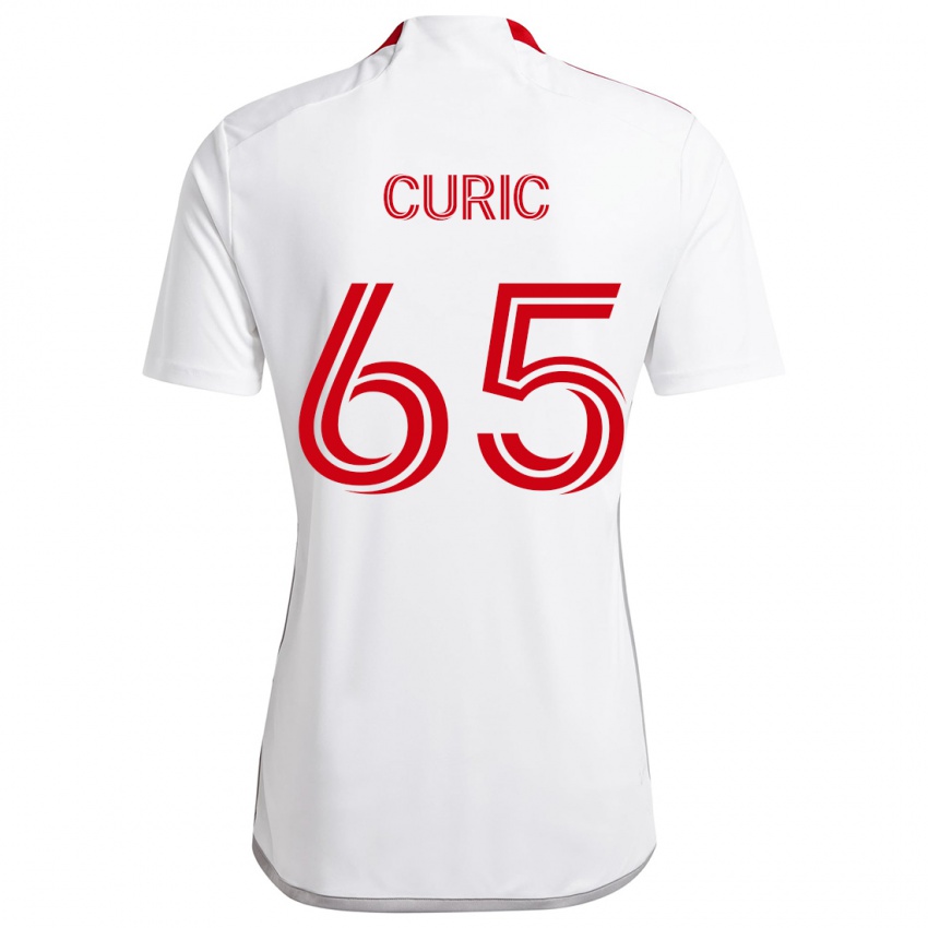 Kinderen Antony Curic #65 Wit Rood Uitshirt Uittenue 2024/25 T-Shirt