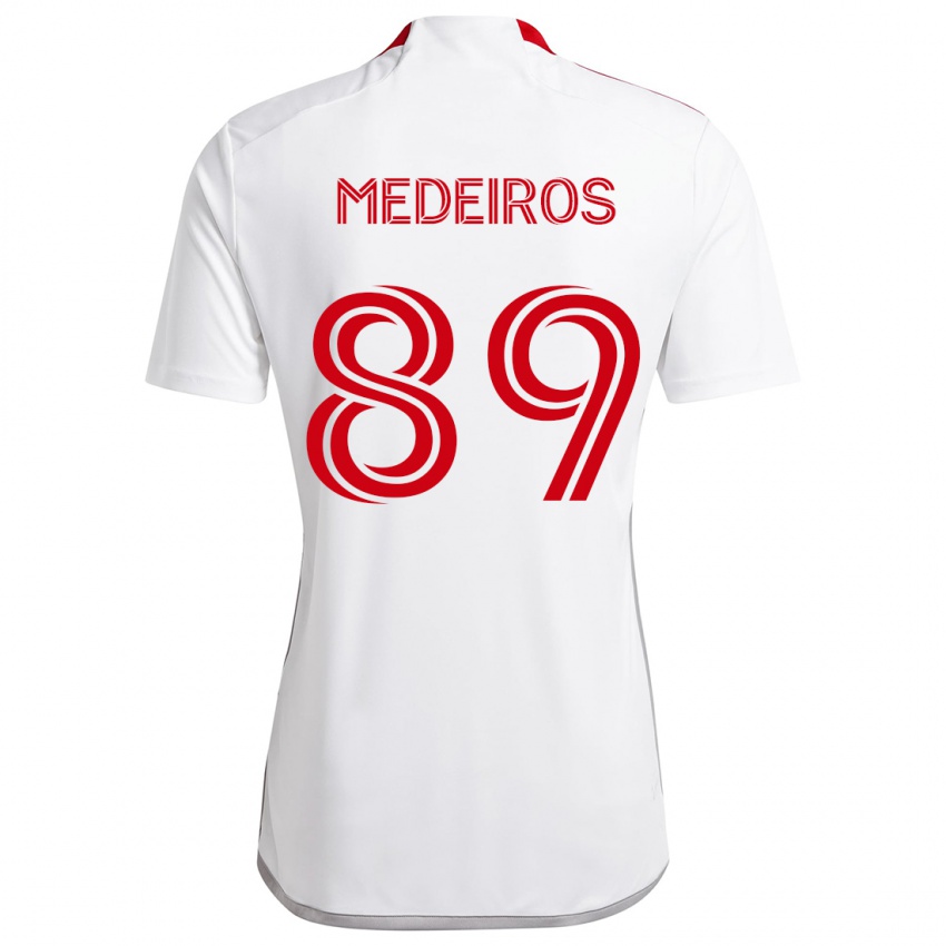 Kinderen Matthew Medeiros #89 Wit Rood Uitshirt Uittenue 2024/25 T-Shirt