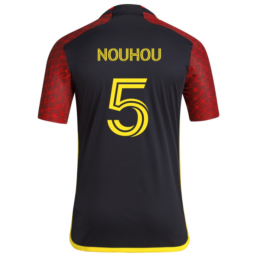 Kinderen Nouhou #5 Rood Zwart Uitshirt Uittenue 2024/25 T-Shirt