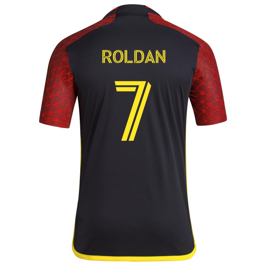 Kinderen Cristian Roldán #7 Rood Zwart Uitshirt Uittenue 2024/25 T-Shirt