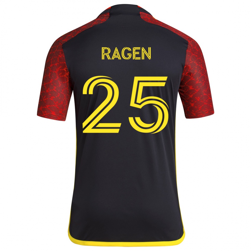 Kinderen Jackson Ragen #25 Rood Zwart Uitshirt Uittenue 2024/25 T-Shirt