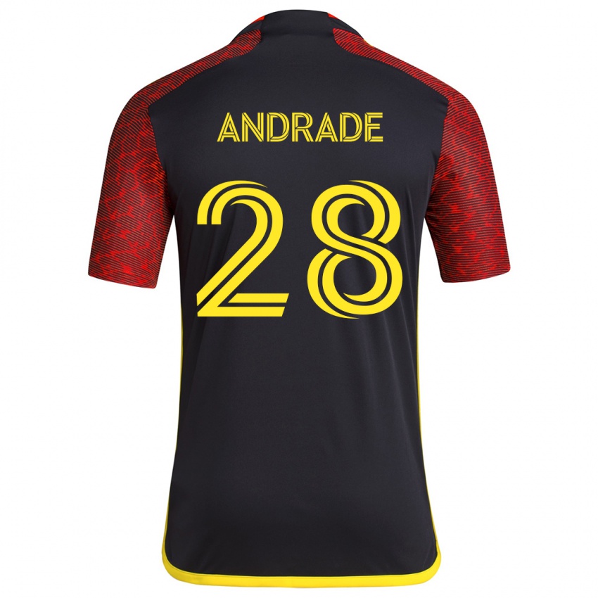 Kinderen Yeimar Gómez Andrade #28 Rood Zwart Uitshirt Uittenue 2024/25 T-Shirt