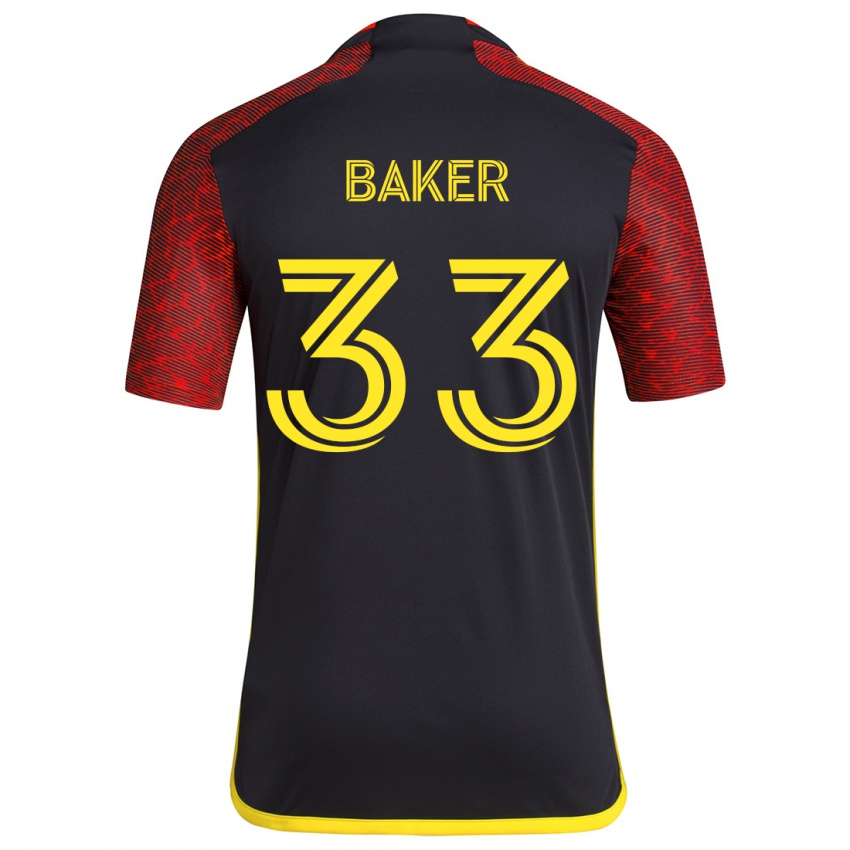 Kinderen Cody Baker #33 Rood Zwart Uitshirt Uittenue 2024/25 T-Shirt