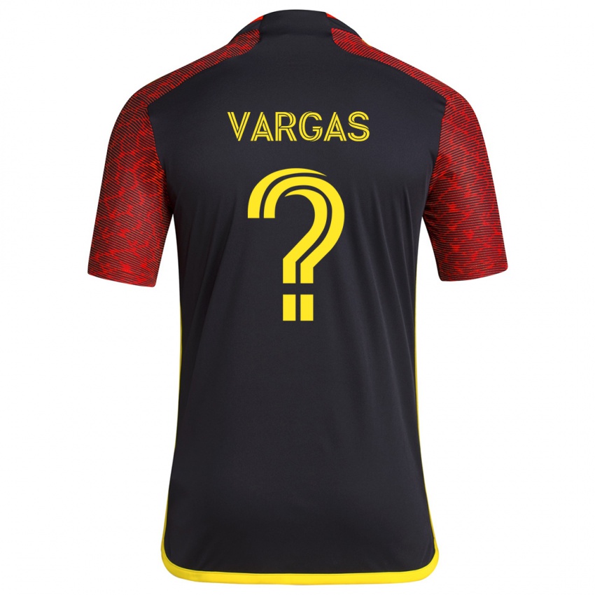 Kinderen Abad Vargas #0 Rood Zwart Uitshirt Uittenue 2024/25 T-Shirt