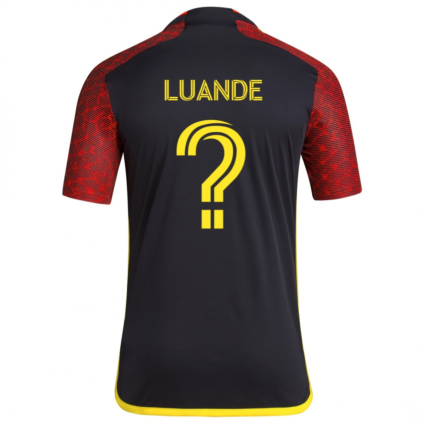 Kinderen Michael Luande #0 Rood Zwart Uitshirt Uittenue 2024/25 T-Shirt