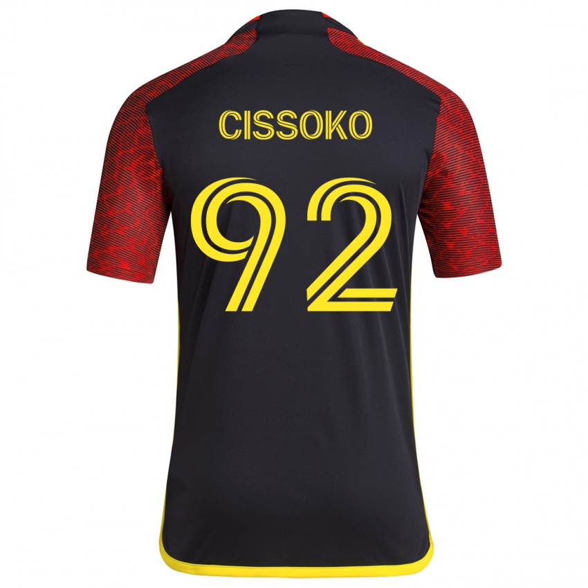 Kinderen Abdoulaye Cissoko #92 Rood Zwart Uitshirt Uittenue 2024/25 T-Shirt