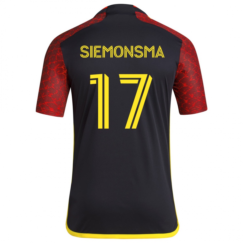 Kinderen Sianna Siemonsma #17 Rood Zwart Uitshirt Uittenue 2024/25 T-Shirt