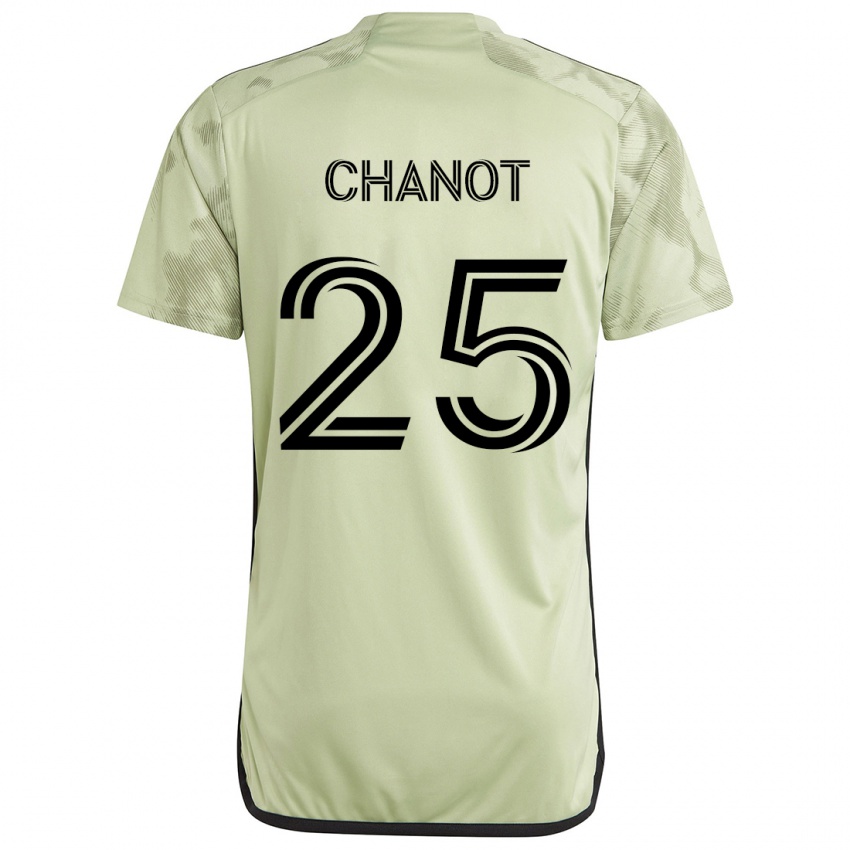 Kinderen Maxime Chanot #25 Licht Groen Uitshirt Uittenue 2024/25 T-Shirt