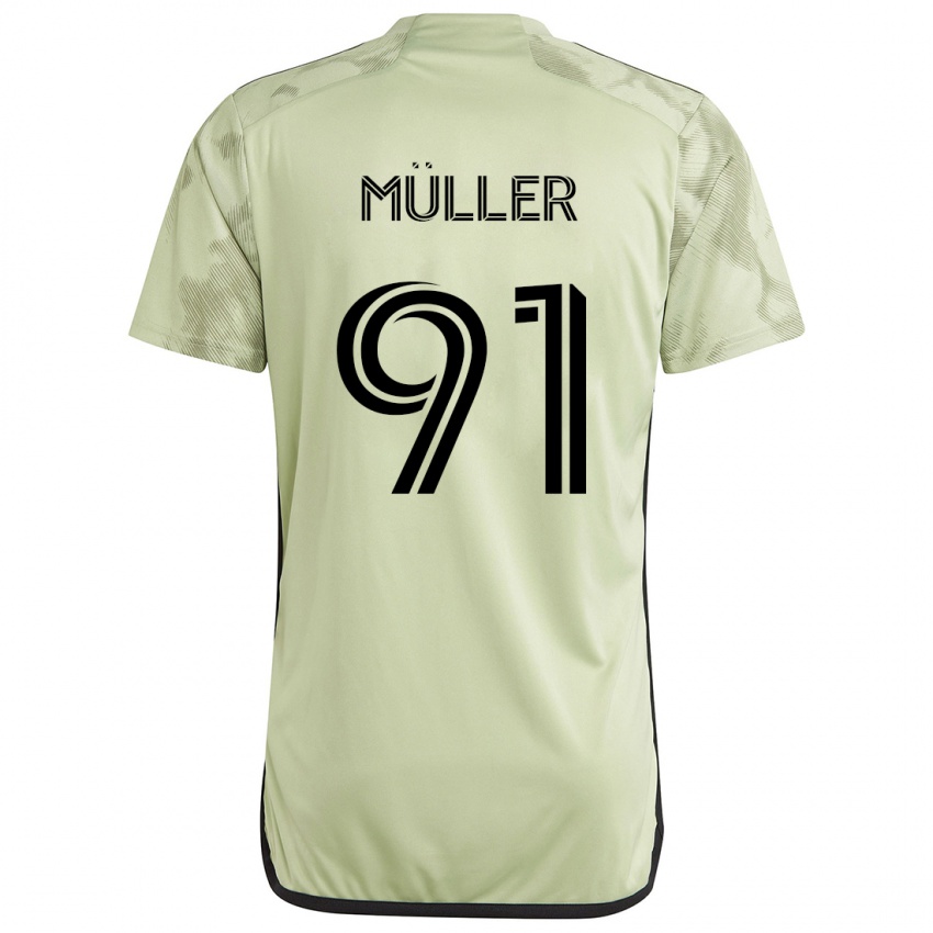 Kinderen Luis Müller #91 Licht Groen Uitshirt Uittenue 2024/25 T-Shirt