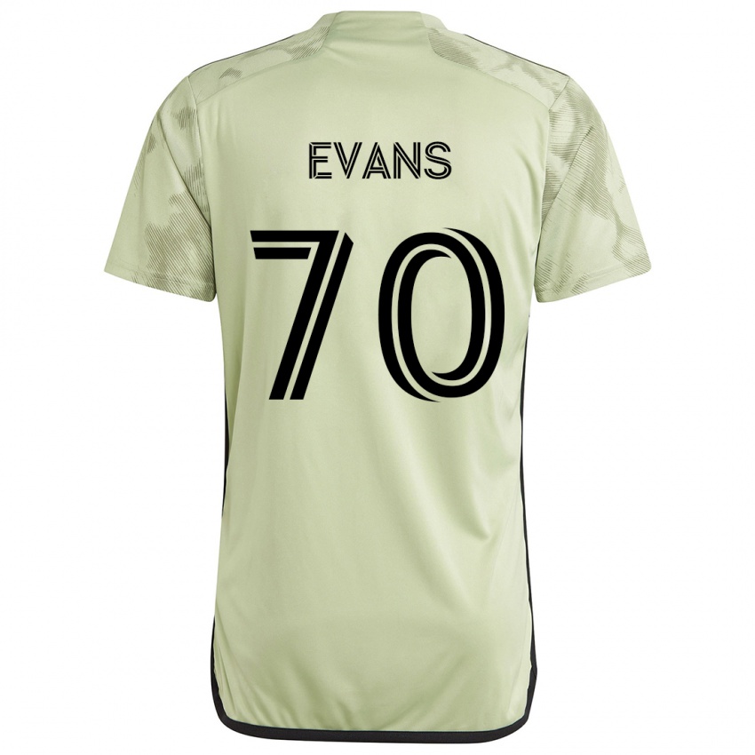 Kinderen Matthew Evans #70 Licht Groen Uitshirt Uittenue 2024/25 T-Shirt