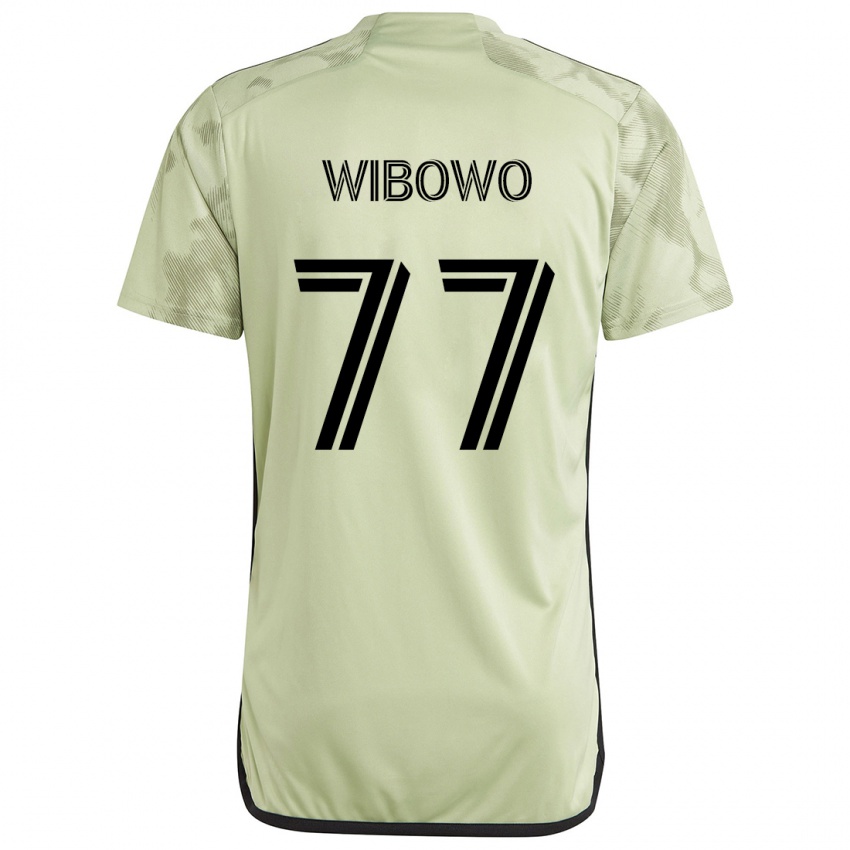 Kinderen Adrian Wibowo #77 Licht Groen Uitshirt Uittenue 2024/25 T-Shirt