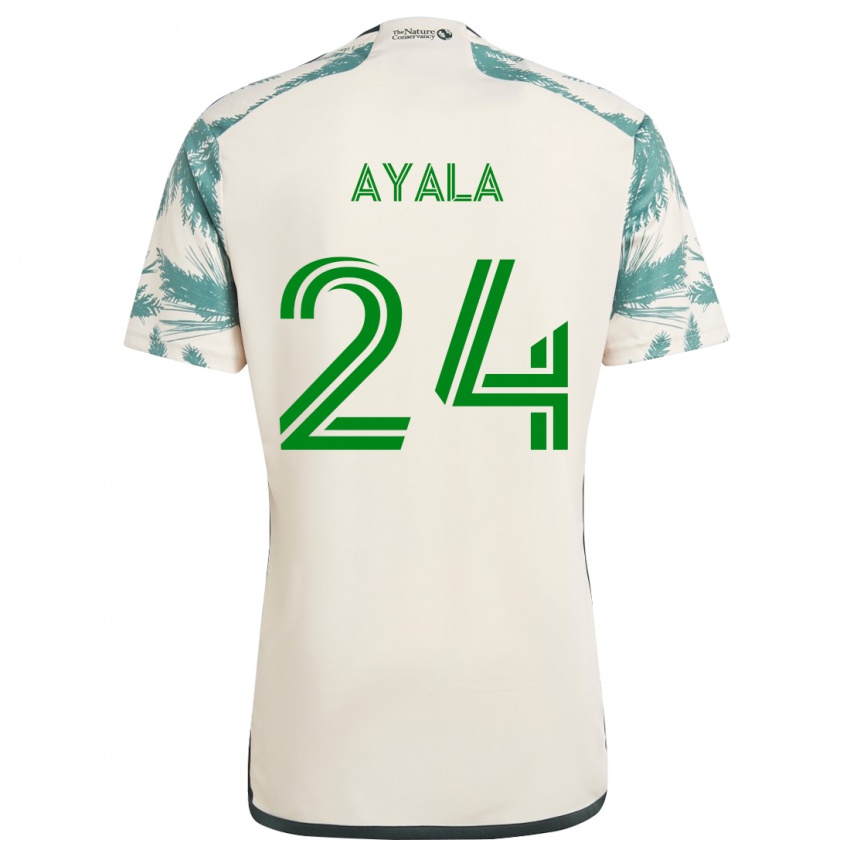 Kinderen David Ayala #24 Beigebruin Uitshirt Uittenue 2024/25 T-Shirt