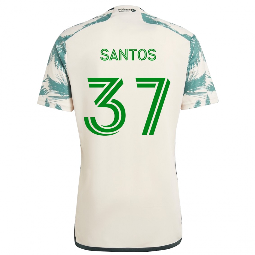 Kinderen Noah Santos #37 Beigebruin Uitshirt Uittenue 2024/25 T-Shirt