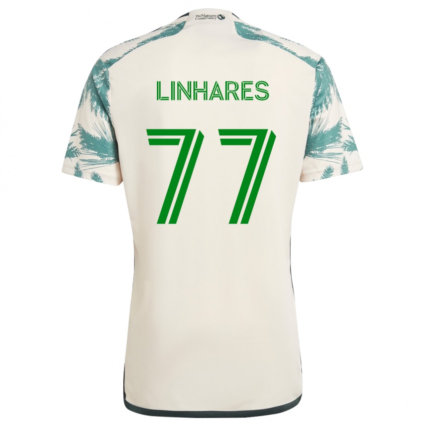 Kinderen Kyle Linhares #77 Beigebruin Uitshirt Uittenue 2024/25 T-Shirt