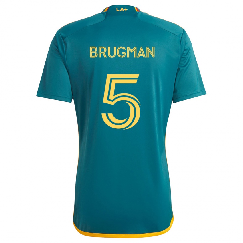 Kinderen Gastón Brugman #5 Groen Geel Uitshirt Uittenue 2024/25 T-Shirt