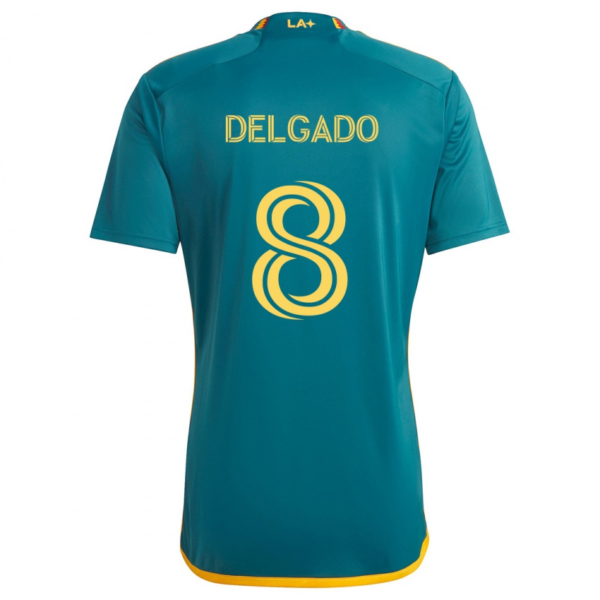 Kinderen Mark Delgado #8 Groen Geel Uitshirt Uittenue 2024/25 T-Shirt