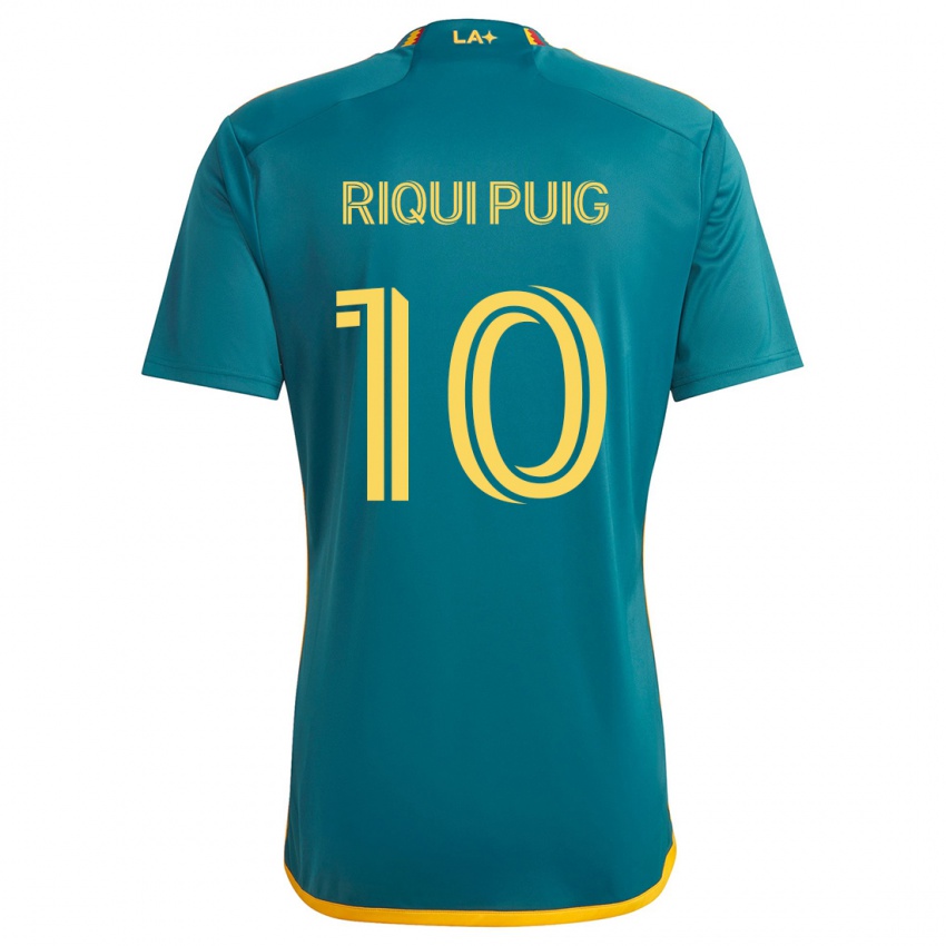 Kinderen Riqui Puig #10 Groen Geel Uitshirt Uittenue 2024/25 T-Shirt