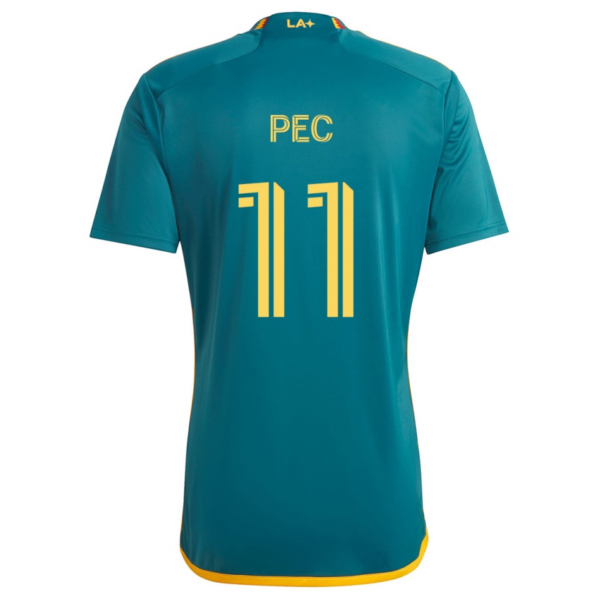 Kinderen Gabriel Pec #11 Groen Geel Uitshirt Uittenue 2024/25 T-Shirt