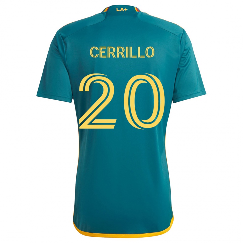 Kinderen Edwin Cerrillo #20 Groen Geel Uitshirt Uittenue 2024/25 T-Shirt