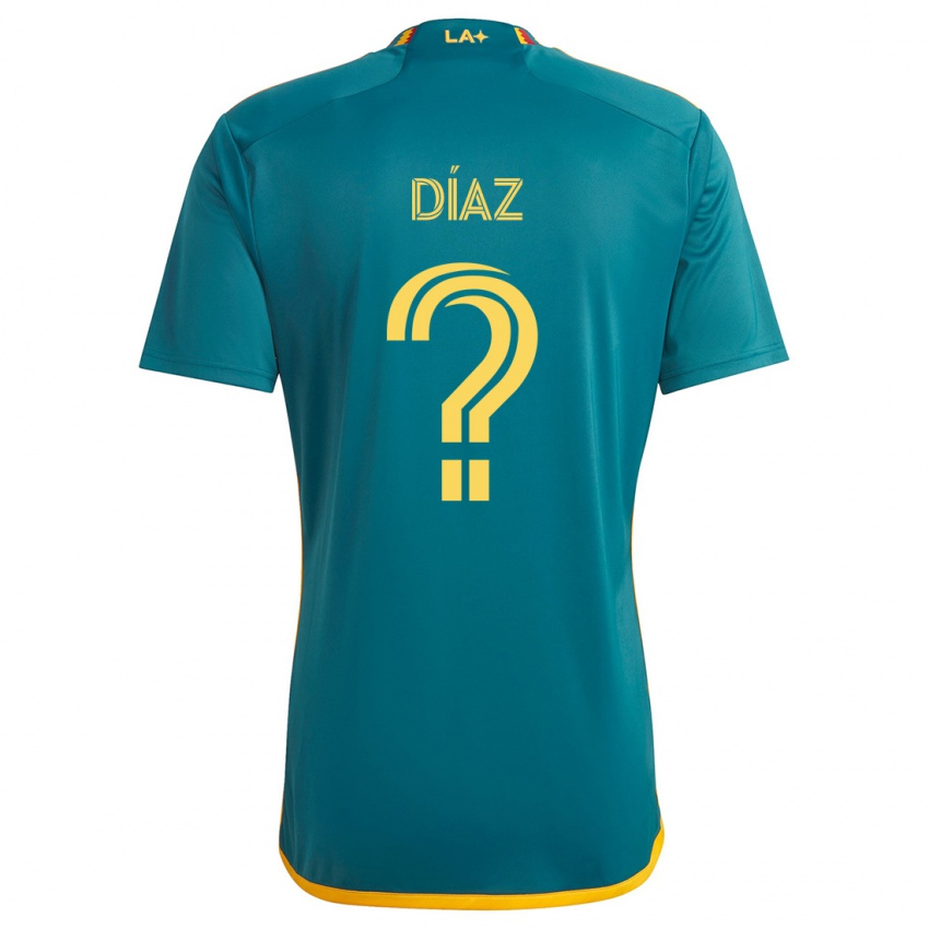 Kinderen Carlos Díaz #0 Groen Geel Uitshirt Uittenue 2024/25 T-Shirt