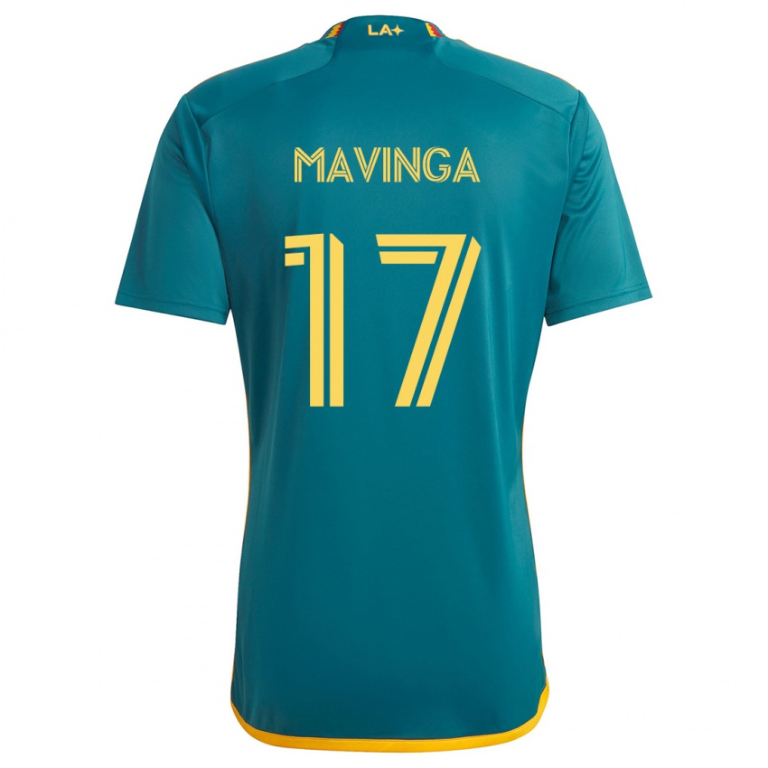 Kinderen Chris Mavinga #17 Groen Geel Uitshirt Uittenue 2024/25 T-Shirt