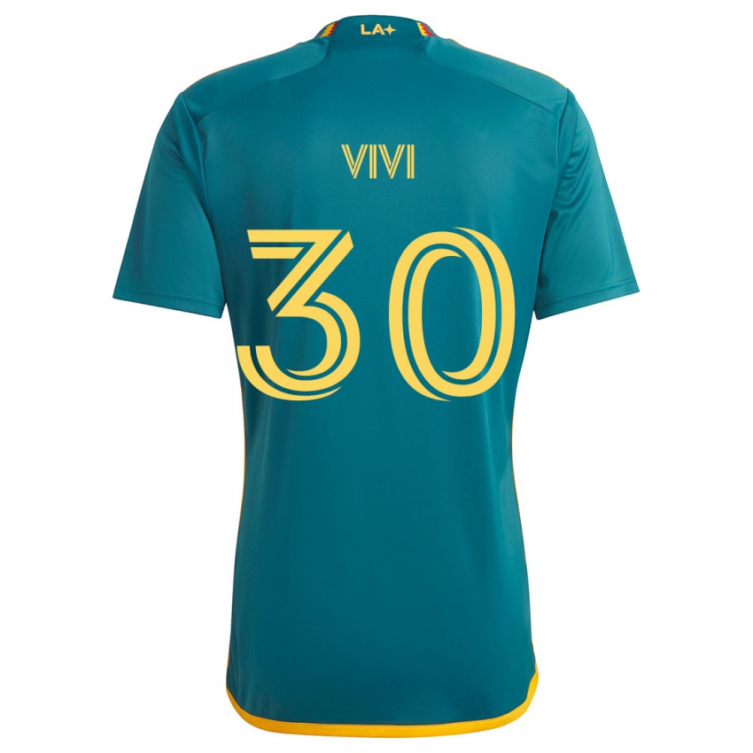 Kinderen Gino Vivi #30 Groen Geel Uitshirt Uittenue 2024/25 T-Shirt