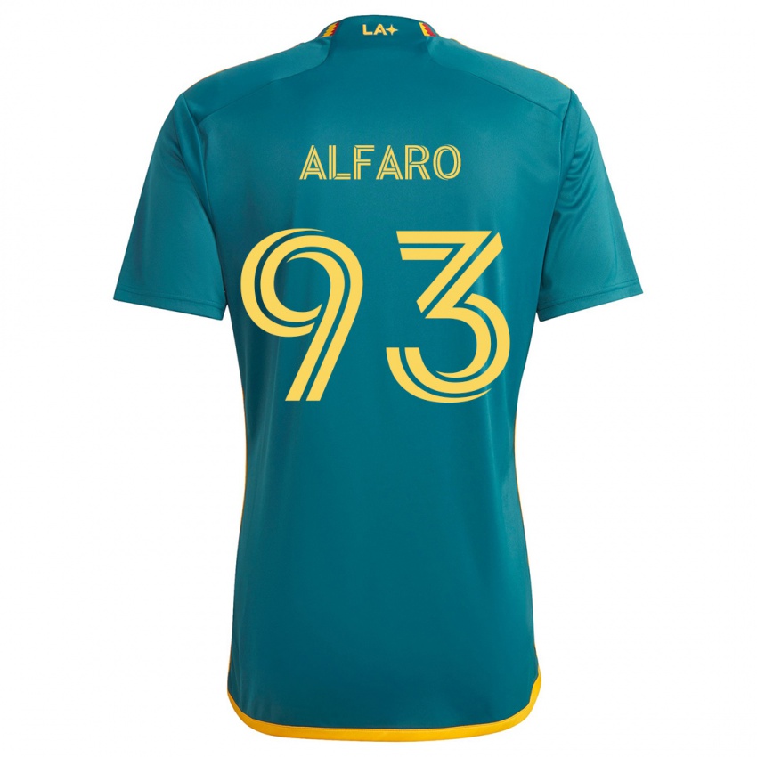 Kinderen Tony Alfaro #93 Groen Geel Uitshirt Uittenue 2024/25 T-Shirt