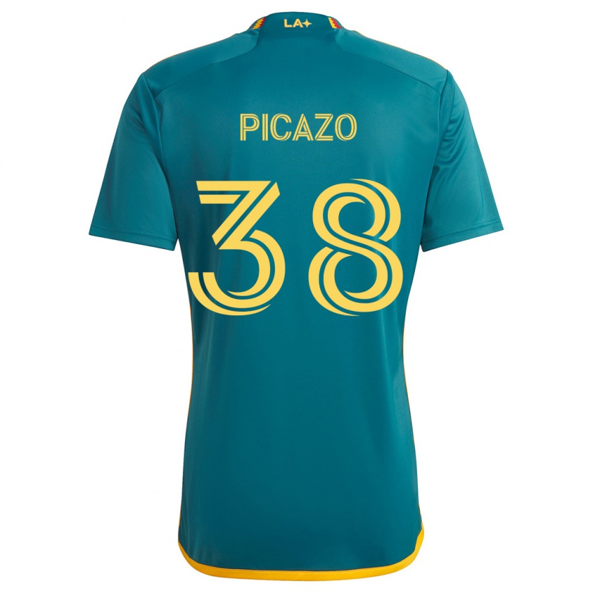 Kinderen Axel Picazo #38 Groen Geel Uitshirt Uittenue 2024/25 T-Shirt