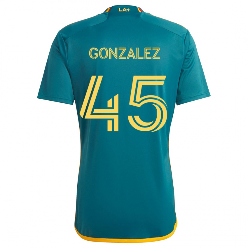 Kinderen Adrián González #45 Groen Geel Uitshirt Uittenue 2024/25 T-Shirt