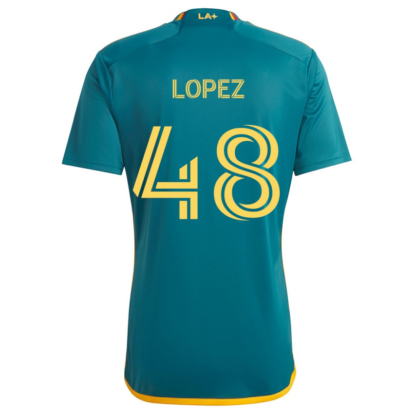 Kinderen Diego López #48 Groen Geel Uitshirt Uittenue 2024/25 T-Shirt